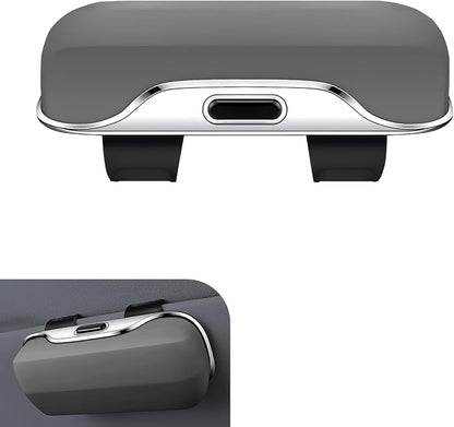 Car Visor Sunglass Holder, ABS Anti-scratch Eyeglasses Protection Case, Multi-function One-press Open Storage Box, Sun Visor Organizer Accessory for Most SUVs Sedans Trucks (Gray) by Unknown