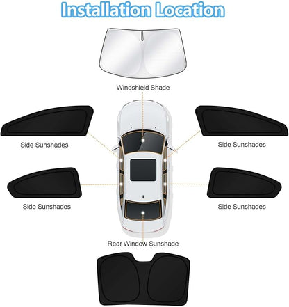 KUST Car Window Shades for 2012-2015 Honda Civic Accessories Windshield Sun Shade Side Rear Window Covers Sunshade Privacy Protection for Camping Blackout UV Block Full Set 6PCS - Image 8