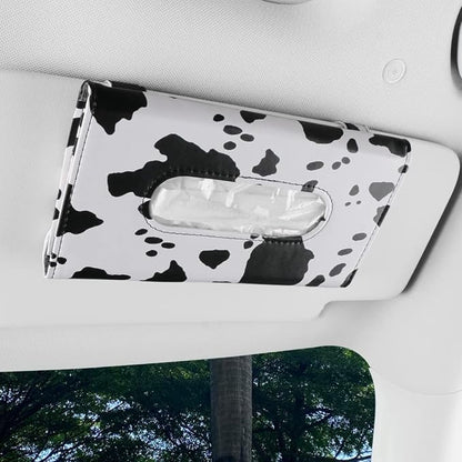 Cow Print Car Accessory for Women, Premium Tissues Holder, Car Napkins Box | Effortless Paper Refill, Chic Interior Decor, Cute Car Essentials for Women, Napkin Dispenser Fits SUV, Car & Truck - Image 6