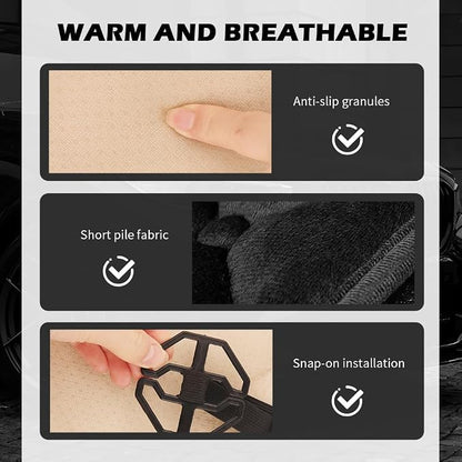 Plush Car Seat Covers with Side Pockets,Warm & Breathable Front Seat Covers for Car Seats Protection,All-Season Anti-Slip Cars Seats Cushion Pad Cars Interior Accessories (Front) - Image 3