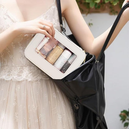 Travel Clear Makeup Bag Set, TSA Approved Cosmetic Bag Case with Zipper Portable Makeup Pouch Toiletry Bag Traveling Cosmetic Organizer Storage Bag Car Organizer Car Essentials - Image 4