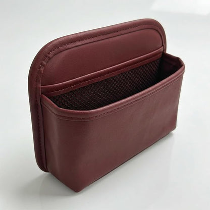 Car Seat Side Storage Bag, PU Leather Automotive Console Seat Gap Filler Organizer, Multifunctional Mini Vehicle Door Side Pouch for Phones, Keys, Wallets, Sunglasses (Red) by Unknown