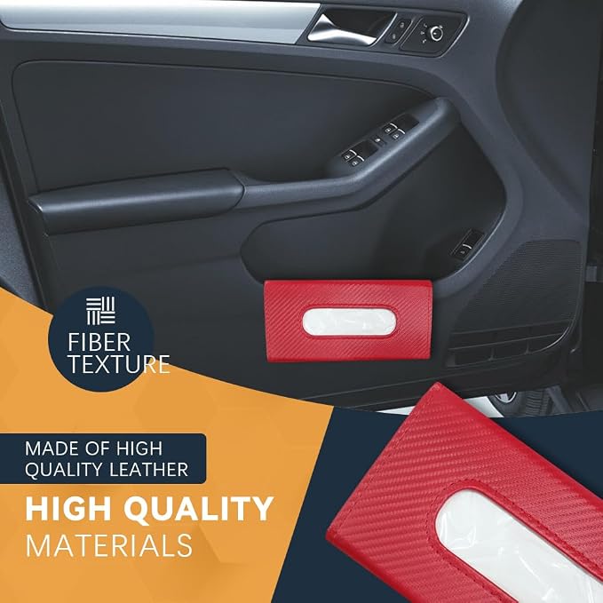 ASUBHA Car Tissue Holder, Sun Visor Organizer, Rectangular Sun Visor Napkin, Visor Accessories Car Napkin Holder Universal for Cars, SUVs, Trucks (red) - Image 6