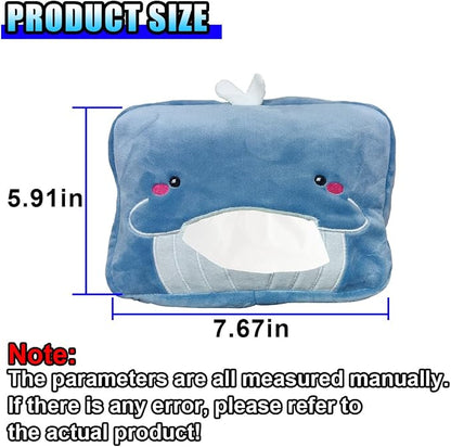 Cute Car Tissue Holder, Cartoon Auto Backseat Large Tissue Box, Car Paper Towel Holder Case, Universal Vehicle Napkin Organization Accessories Fit for Cars (Whale) - Image 2