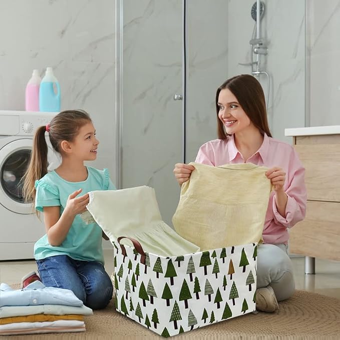 Tree basket,Laundry Basket Green Hamper Fabric Laundry Hamper,for baby hamper Nursery Toy Organizer tree room decor,Christmas gift decor,Gift Basket (tree) - Image 2