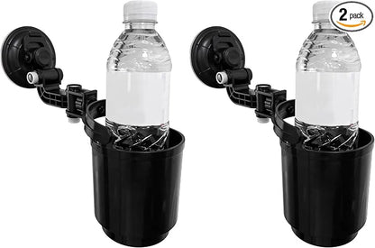 Recessed Folding Cup Drink Holder, Premium Quality Sturdy Folding Car Console Bottle Can Holder, Adjustable Automotive Drink Holder with Suction Cup, Car Accessories (Pack of 2) by Sylvil
