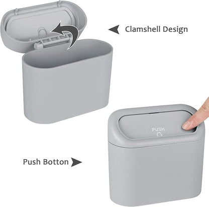 Accmor Car Trash Can, Portable Vehicle Trash Bin with Lid, Mini Car Dustbin Garbage Organizer Holder with One Roll Trash Bag, Leakproof Hanging Cars Storage Bag Container for Auto, SUV, Office (Grey) - Image 4