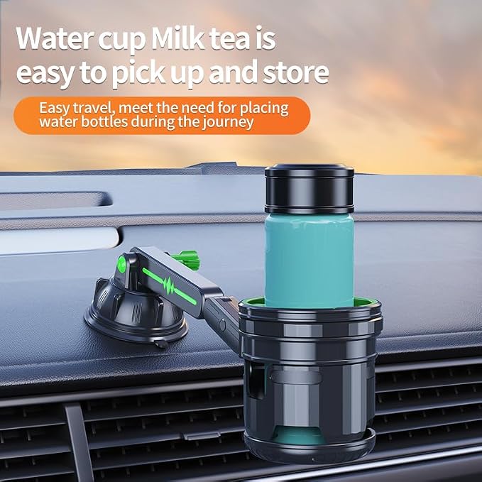 Car Cup Holder Expander, 2-in-1 Multifunction Cup Holder with Suction Cup & Adjustable Base, Cupholder Expander for 10-46 OZ Yeti, Hydroflask Extra Automotive Cup Holder for Car - Image 4