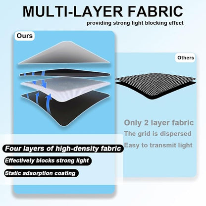 2Pcs Car Window Shades for Side Window,Removable Side Window Sunshades | Static Cling Shades Sunshine Blocker Visor Sunshade Extender,Passenger/Driver Window Sun Shade - Image 4