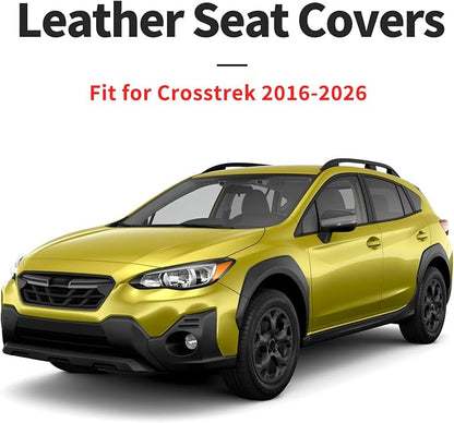 for Subaru Crosstrek 2016-2026 Car Seat Covers, Front Pair, Brown | Luxury Full Coverage Leather Seat Protectors, Waterproof Breathable, Non-Slip, Easy to Install, Airbag Compatible, All-Season - Image 4