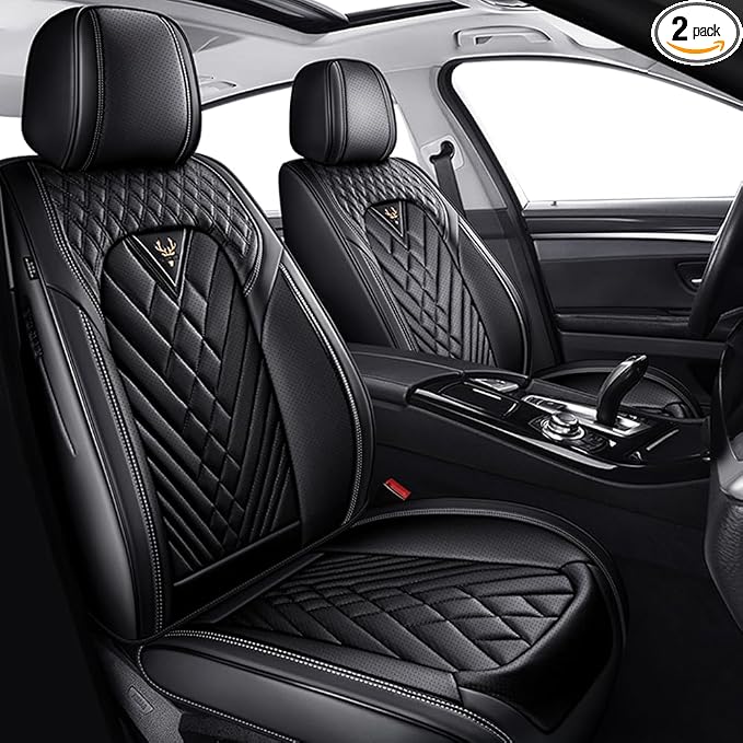 Fit for Toyota C-HR Seat Covers 2018-2022,Premium Leather, 360° Full Protection, Thick Padding & Memory Foam, Waterproof & Stain-Resistant Car Seat Cover Front Set (2 Seat,Black) by Unknown