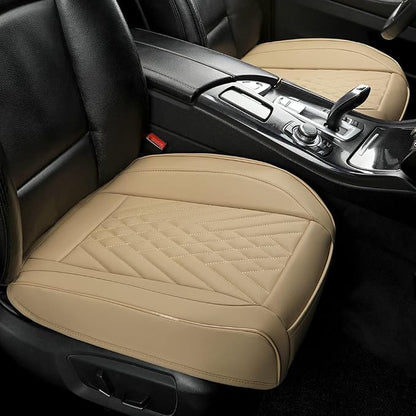 GIANT PANDA 1pack Front Car Seat Cover Bottom Seat Cover, PU Leather Driver Car Seat Protector Fits 95% of Vehicles, Wrapping Around The Bottom (Beige) - Image 8
