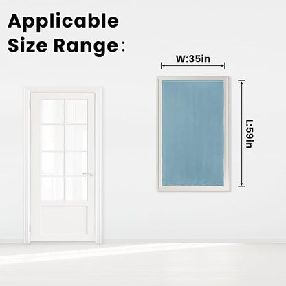 Self Adhesive Curtains, Black Out Shade for Window, Blackout Fabric Temporary Window Coverings Easy to Hang Curtains No Rod Needed, Use for Bedroom, Room, Kitchen, 35"W X 59"L, Lake Blue, 1 Panel - Image 7