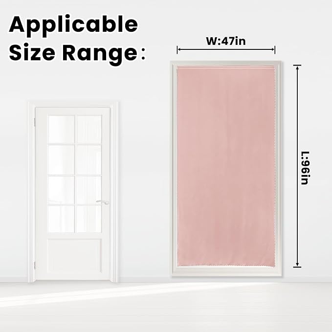 Self Adhesive Curtains, Stick Curtain Blackout Shades Window Cover Curtains for Living Room No Drilling, 47" W X 96" L, Pink, 1 Panel - Image 7