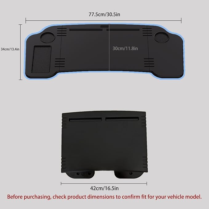 Foldable Car Desk for Tesla Model Y Model 3 Car Food Tray | Car Desk for Laptop | Car Tray Tesla Table | Steering Wheel Tray Table | Multipurpose Travel Car Accessories - Image 3