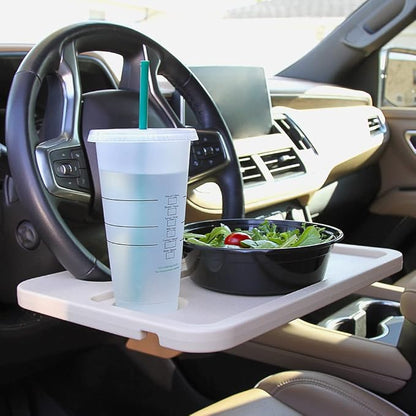 Limitless RoadWarrior Double-Sided 2-in-1 Car Food Tray and Steering Wheel Desk for Laptops, Tablets, Writing, and Dining (Tan) - Image 3