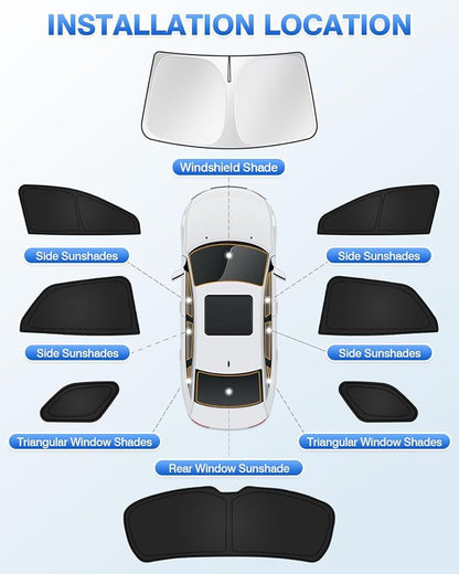 Canvcle Window Shades for 2024-2026 Chevrolet/Chevy Blazer EV (NOT for Blazer) Accessories Windshield Sun Shade Side Rear Window Covers Sunshade Sun Shield Privacy for Camping Keep Car Cool Black 8PCS - Image 5