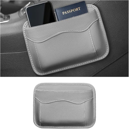 Car Seat Side Pocket Organizer, PU Leather Mini Vehicle Phone Holder Storage Bag, Automotive Interior Tray Pouch Seat Gap Filler Accessories, Universal for SUV Sedan Truck (Gray) by Ywdiml