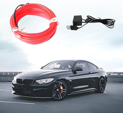 EL Wire Car LED Strip Lights, 10FT 5V USB Vehicle Ambient Lighting Kit with Fuse Protection, Automotive Interior Neon Decoration Lamp with 5mm Sewing Edge, Universal Fit (Pink) - Image 6