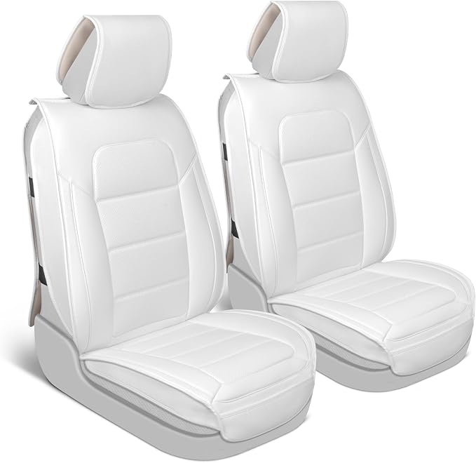 MotorBox Cabin King Alpine Leather Seat Covers for Trucks & Cars | White Car Seat Covers, Waterproof Leather Seat Covers, Car Accessories, Seat Protector, Universal Fit by Motorbox