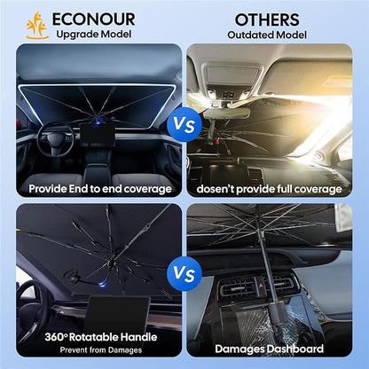 EcoNour Windshield Sunshade & Window Tint for Ford Fusion 2013 2014 2015 2016 2017 2019 2020 2021 | Front Windshield Sun Shade UV Heat Blocker | Foldable Car Sun Visor Interior Accessories - Image 6