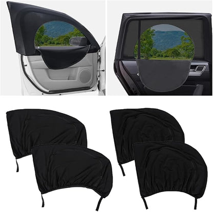 4PCS Car Window Shades with Zipper,Breathable Car Window Cover Baby Window Shades for Car,Camping Essentials Side Window Sun Shade for Privacy Protection Fits Most Cars by Turcee