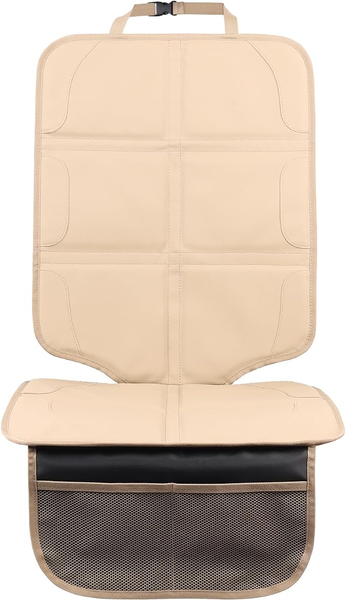 Car Seat Protector,Extra Thick Car Seat Covers Non-Slip Waterproof Mat Pad Leaving No Imprints Marks for Child Baby Pet Truck SUV Automobile (Beige-B) by pefirst