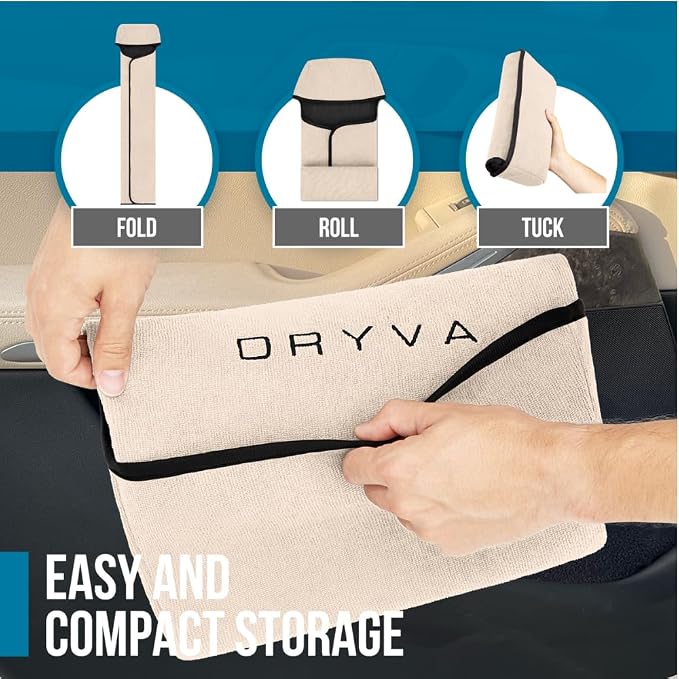 DryvaSeat - Premium Microfiber Towel Car Seat Cover - Waterproof & Sweatproof - Universal Fit, Machine Washable, Non-Slip - Seat Protector for Car, Truck, SUV, Van (Beige, 2 Pack) - Image 4