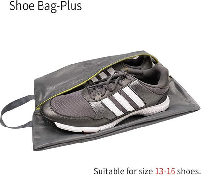 pack all Plus-Sized Shoe Bag for Travel, Water-Resistant Shoe Pouch | Odor-Resistant, Dustproof, Portable, Soccer Cleats & Gym Storage, Fits Up to Size 16, 2 Pack, Grey - Image 7