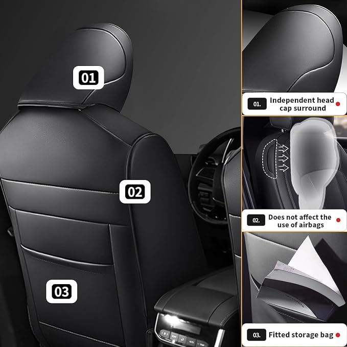 TTX LIGHTING Custom Fit Seat Covers for Mazda CX30 2020-2026 Full Set Black | Customized CX-30 Seat Covers, Premium Faux Leather, Full Coverage, Airbag compatible, Interior Upgrade, Pet-friendly - Image 4