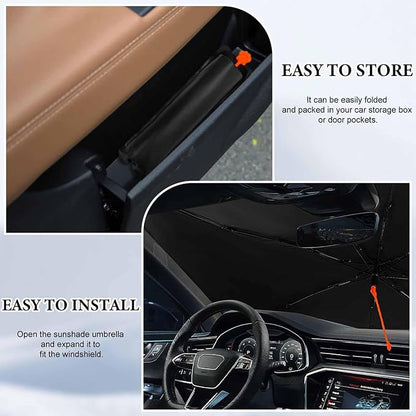 Cartoon Eyes Car Windshield Sun Shade Umbrella, Foldable Car Front Windshield Sunshade with Bendable Handle, Windshield Sun Visor for Most Vehicles - Image 7