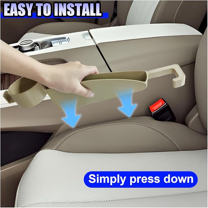 YoRise 2PCS Dual Slot Car Seat Gap Filler Organizer, Multifunctional Car Side Seat Gap Guard Spacer with Cup Holder, Universal Auto Storage Accessories for Preventing Items Falling Out (Beige) - Image 6