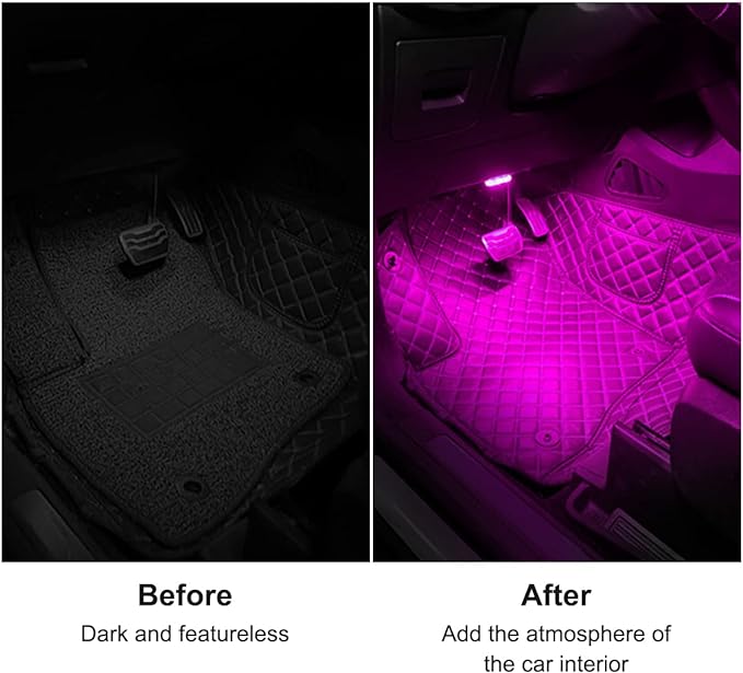 4Pcs Car LED Lights Interior Wireless, 7 Colors Interior Car Lights with 6 Bright LED Lamp Beads, Portable USB Rechargeable Car Interior Led Night Light for Car Decor - Image 3