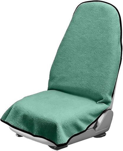 55.12 x 29.53 Inch Terry Cloth Car Seat Cover, Mint Green | absorbent surface, waterproof barrier, granular anti-slip backing, side-free profile, interior accessory by Ywdiml