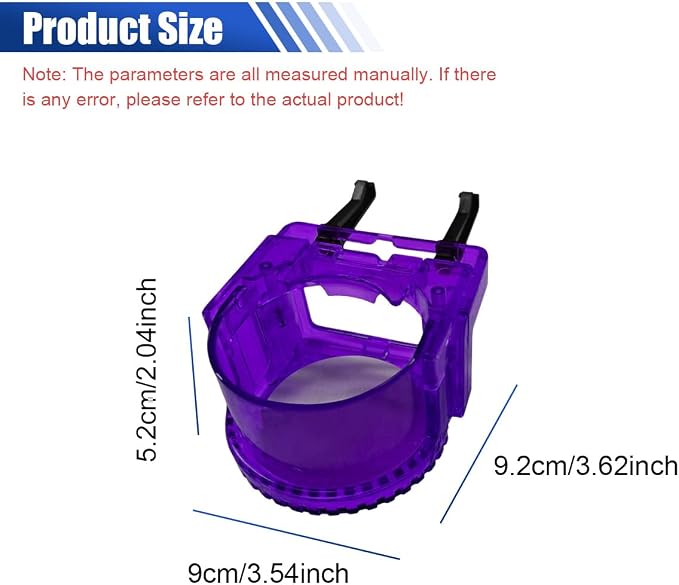 YoRise Car Air Vent Cup Holder, Multifunctional Auto Drink Holder Expander with Mounting Clips, Universal Vehicle Bottle Organizer for Most Cars with Horizontal Blade Vents (Purple) - Image 2