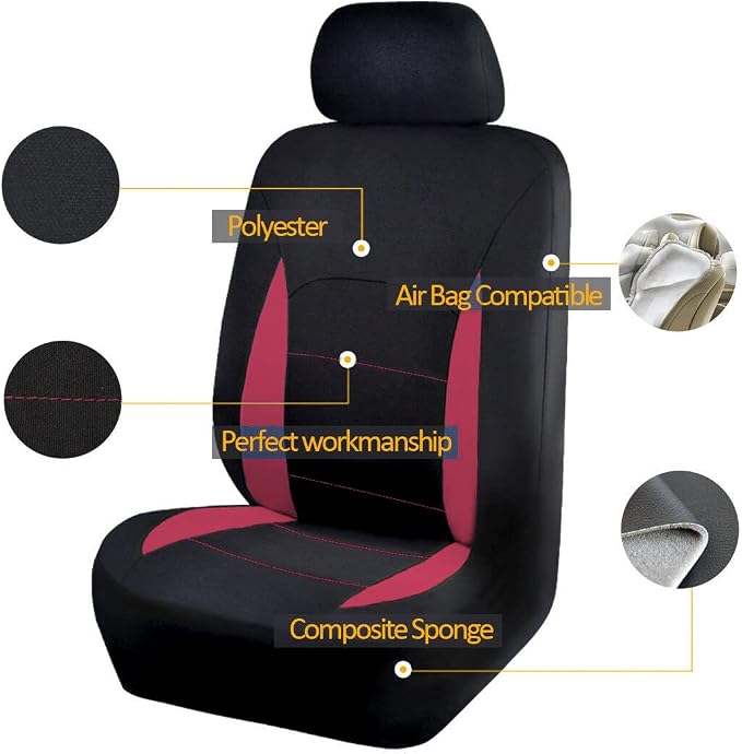 Flying Banner Car Seat Covers Front Seats Rear Bench Polyester car seat Protectors Easy installations Rear Bench Split Classic Man Lady Truck - Image 2