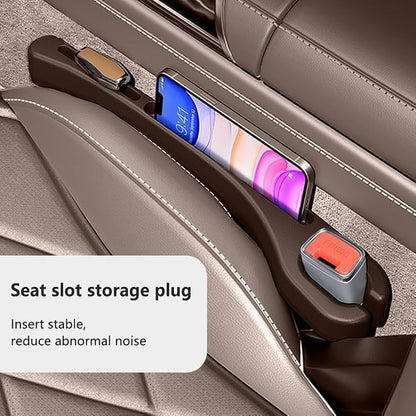 Stacool [2026 Upgrade] 2PCS Car Seat Gap Filler with Phone Holder,Multi-Function Car Side Seat Gap Filler for Prevent Items Falling,Universal Car Seat Organizer Car Accessories (Brown) - Image 3
