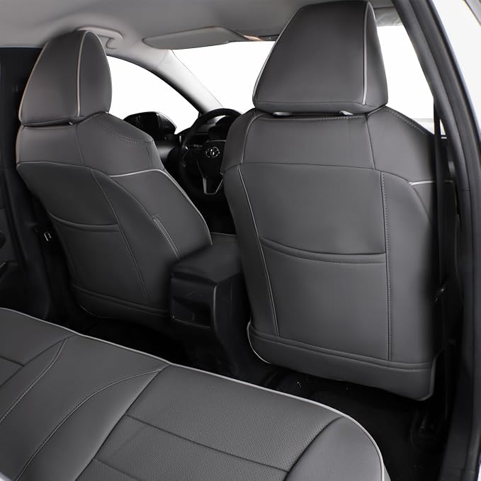 EKR Corolla Seat Covers Custom Fit for Toyota Corolla 2019 2020 2021 2022 2023 2024 2025 2026 Hatchback SE/XSE/Nightshade,Full Set Leather Car Seat Cover for SUV-Faux Leather(Gray) - Image 3