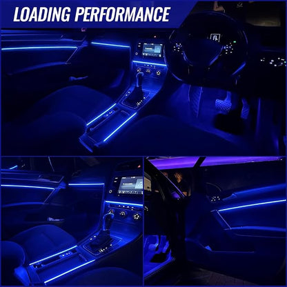 Acrylic Ambient Lighting Car Interior, 6 in 1 Dream Color Acrylic Led Strips Fiber Optic Lights with APP USB Hub, 16 Million Colors 187 Inches Flexible Neon Music Sync Emotion Glow Light for Car Dash - Image 8