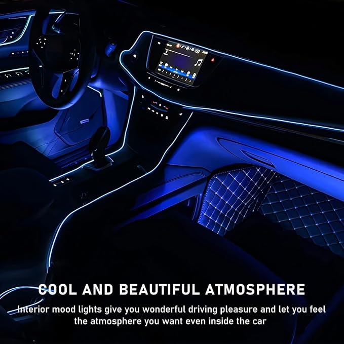 Ohleats Car LED Strip Light, 24 LED RGB Auto Interior Atmosphere Lights, Cigarette Lighter Under Dash Ambient Night Light, Interior Decorative Lamp Lighting Kit Car Accessories (Blue) - Image 4