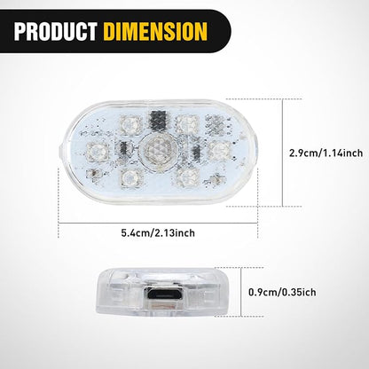 Nilight 2 PCS 7 Colors Wireless Magnetic RGB LED Interior Lights | USB Rechargeable Universal Mini Sticky Footwell Ambient Atmosphere Reading Lamp with Touch Sensor, Portable Night Lighting - Image 2