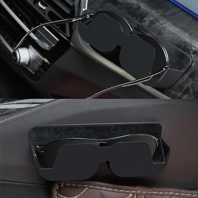 Bittwee Sunglasses Holder for Car Dashboard, Vehicle Eyeglasses Storage Case with Semi-Open Design, Self Adhesive Auto Interior Glasses Organizer Box, Universal for SUV, Truck, RV（Black） - Image 6