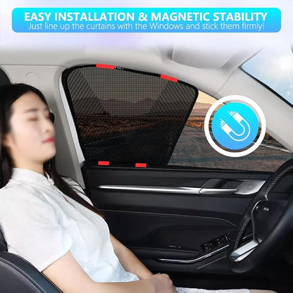 BWEN Magnetic Car Window Sunshade for Hyundai Tucson 2022-2026 Side Front Window Shade for Baby with Breathable Mesh Protection from Heat and Sun Rays for Sleeping Camping Breastfeeding 2 PCS - Image 7