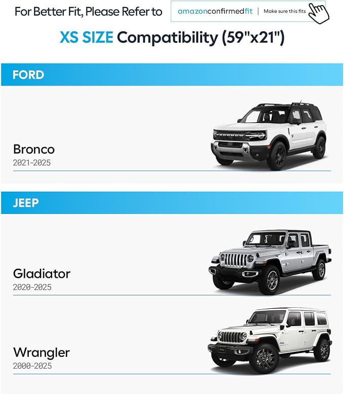 Wigoo Windshield Sunshade X-Small(59"x21") | Better Coverage with Adjustable Center, 100% Light Blocking, Cooling Tech Durable Fabric, Includes Storage Bag, Odor-free - Image 7