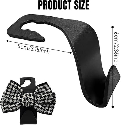 2PCS Car Seat Headrest Hooks, Car Purse Hook, Cute Bow Knot Vehicle Seatback Hanging Storage Organizer, Auto Seatback Decor Organizer Hanger for SUV Truck (Small Houndstooth/Pink) - Image 2