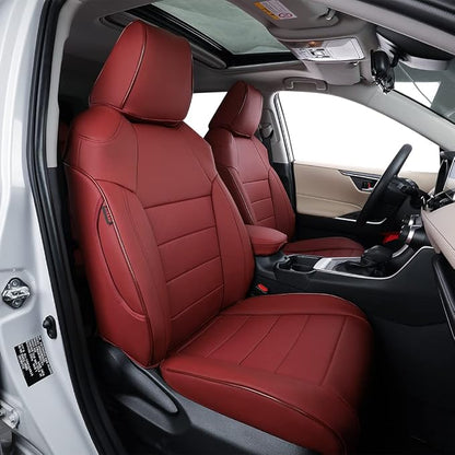 EKR Corolla Seat Cover Custom Fit for Toyota Corolla 2023 2024 2025 2026 LE, Leather Car Seat Cover Full Set-Faux Leather (Burgundy) by EKR