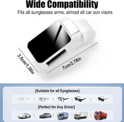 Dsycar 2 Pack Sunglasses Holder for Car, Visor Sunglass Holder Clip, White | One-Handed-Operation Easy Access Storage for Driving,Universal Fits Anti-Scratch Car Sun Visor Accessories - Image 6