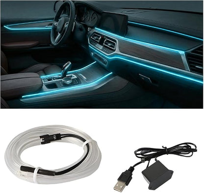 Car LED Strip Lights, 16.4FT 5V Waterproof Flexible Vehicle Ambient Lighting Kits with USB Port, Automotive Lamp Strips Decorations, Universal for SUV Automobile Truck (Ice Blue) by Unknown