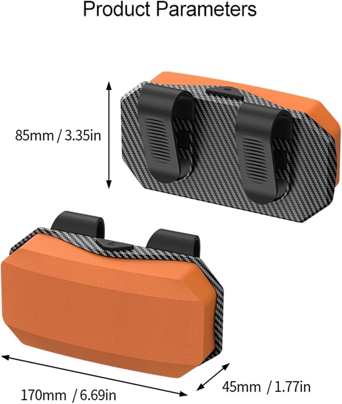 Sunglasses Holder for Car Visor, One-Handed Press to Open Car Glasses Case, Carbon Fiber Texture Visor Accessories Stability for Truck SUV Sedan, Anti-Scratch Velvet Interior (Orange) - Image 2