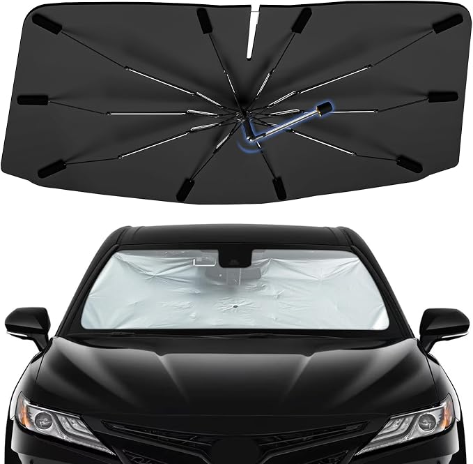 Windshield Sun Shade Umbrella for Toyota Camry 2003-2025 Front Window | Portable Sunshade, Compact Auto Sun Shield Visor for UV Protection, Keep Car Cool Accessories by Bocvam